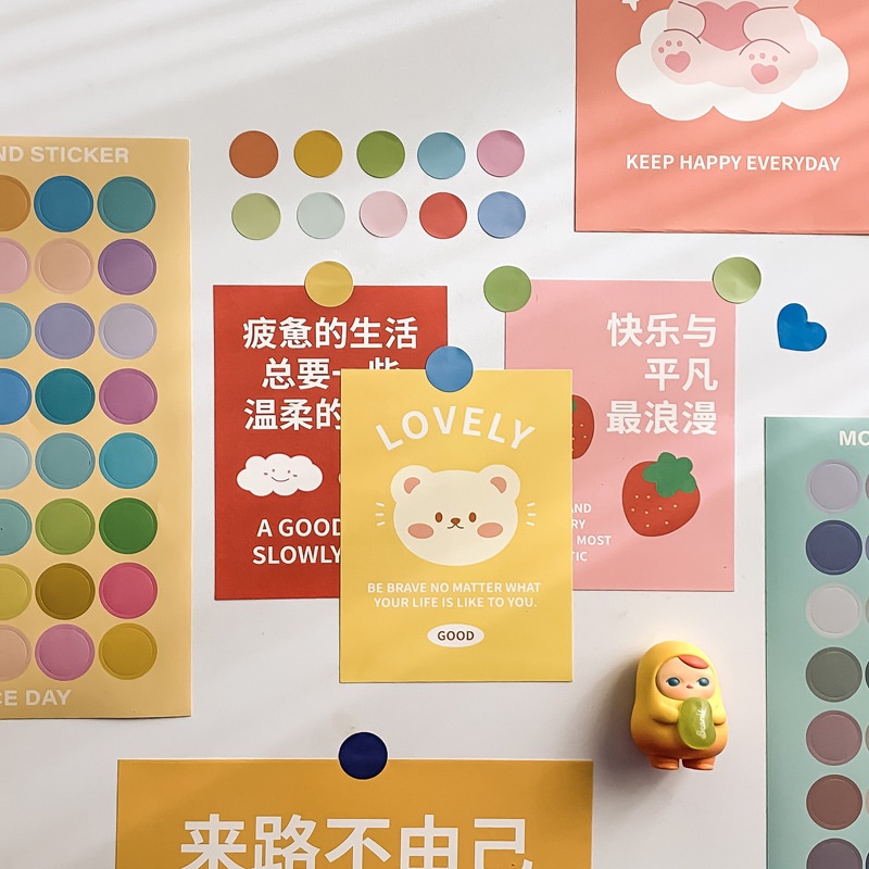 Sticker Tem Seal Miếng Tròn Dán Trang Trí Sổ Giấy Quà Tặng Học Sinh