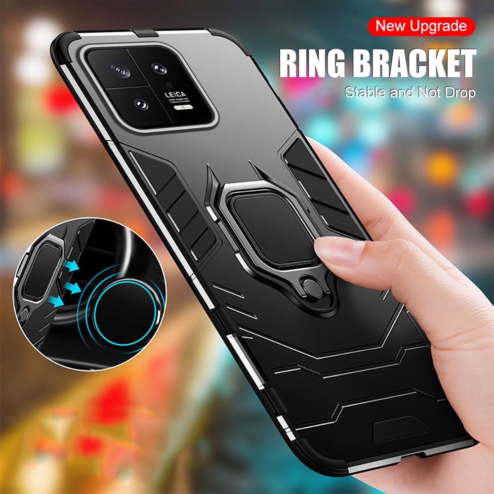 For Xiaomi Mi13 Mi 13 Pro Redmi A1 plus A1+ Case Heavy Duty Armor Shockproof Cover Car Magnetic Holder Ring Protect SHELL