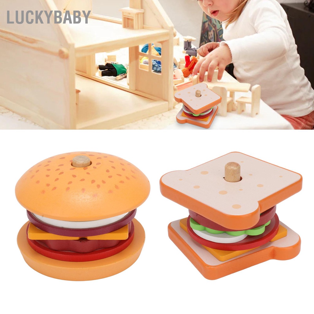 Bộ đồ chơi hamburger - Bằng Gỗ Hình Dạng Dễ Thương Cho Trẻ Em - HILUCKYBABY
