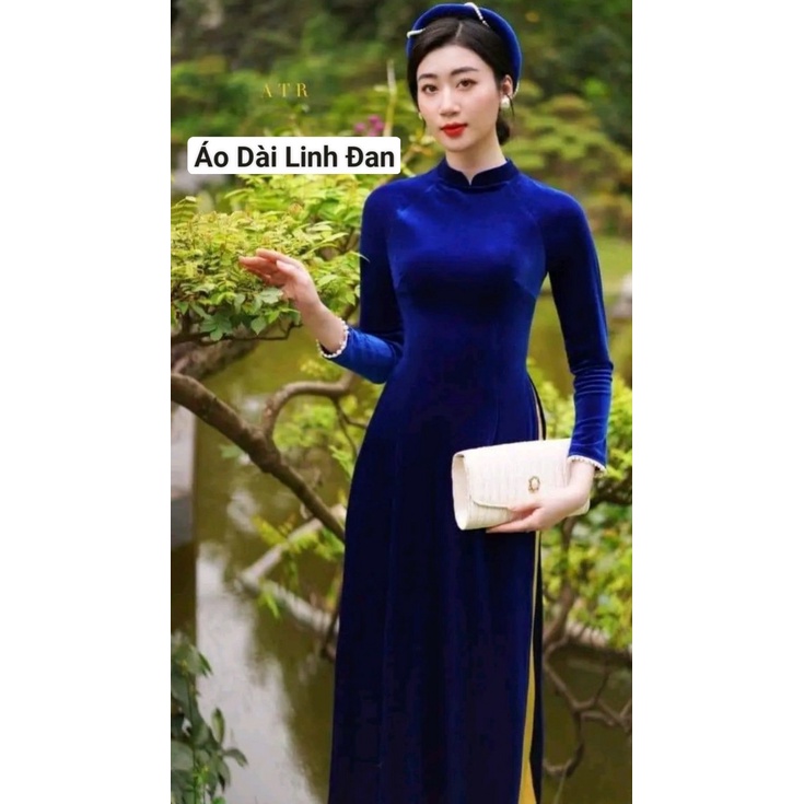 Áo dài nhung trơn - Áo Dài Linh Đan