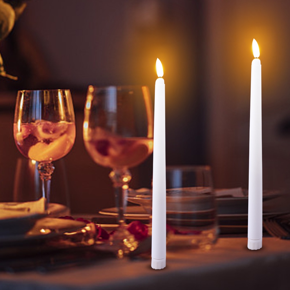 [Better For You] Đèn LED Hình Nến Lớn Nhiều Màu Sắc Cổ Điển Lãng Mạn Trang Trí Bữa Tối Cho Cặp Đôi