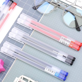 Bút bi mực gel nhám ngòi 0.5mm màu đỏ/đen/xanh dương/xanh dương trong suốt 2024