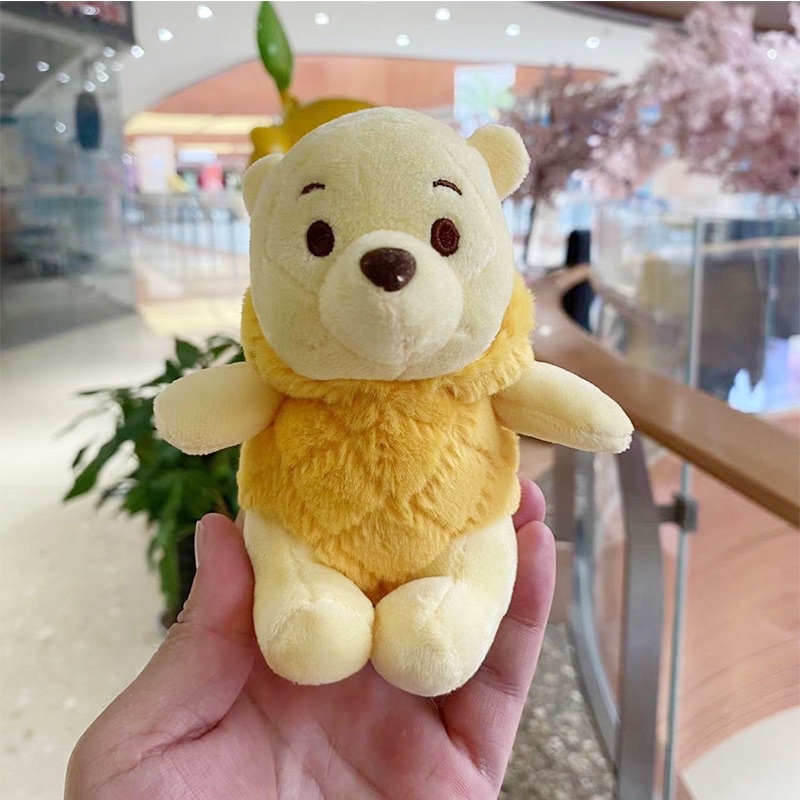 Móc khoá trang trí gấu bông mini gấu Pooh có thể tháo nón