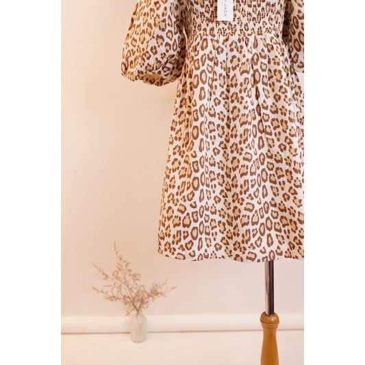 Váy bé gái Janie and Jack - LEOPARD BUBBLE SLEEVE DRESS