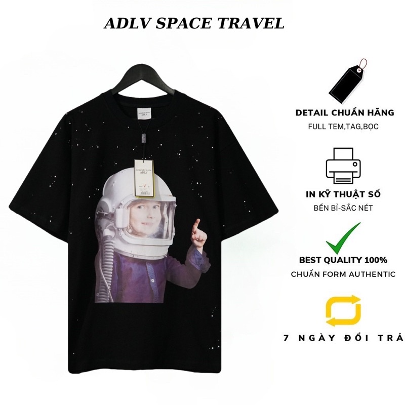 Áo Adlv Space Travel in hình chuẩn Trung Áo thun Adlv in hình nam nữ mới nhất