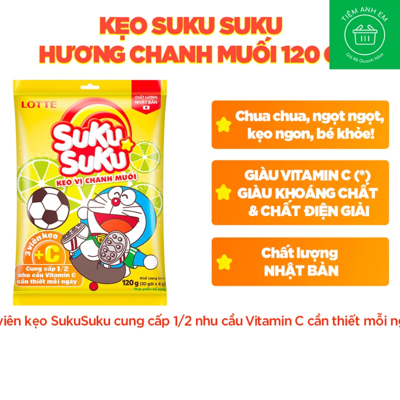 Kẹo vị chanh muối Suku Suku gói 120g