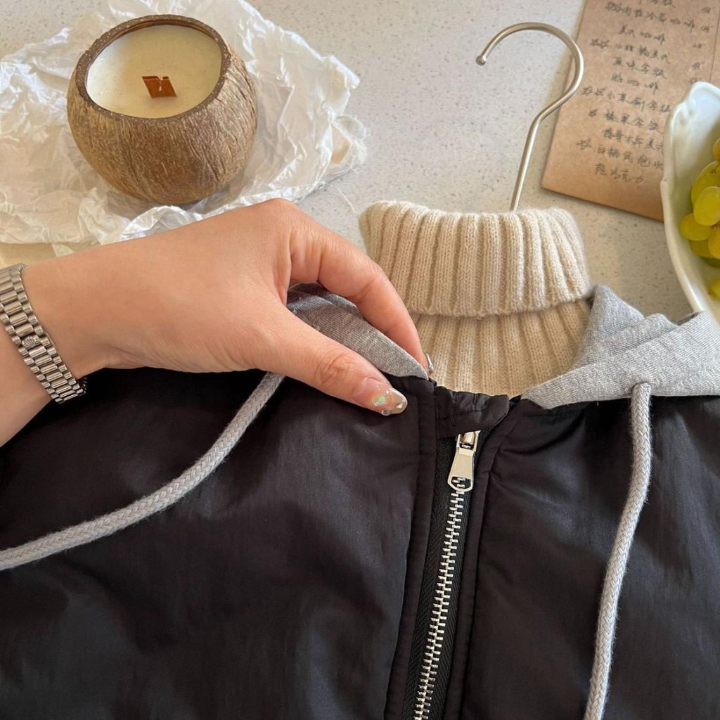 Áo Khoác Sát Nách Có Nón Bằng Vải Cotton Thời Trang Thu Đông Phong Cách Hàn Quốc Mới Cho Bé Trai