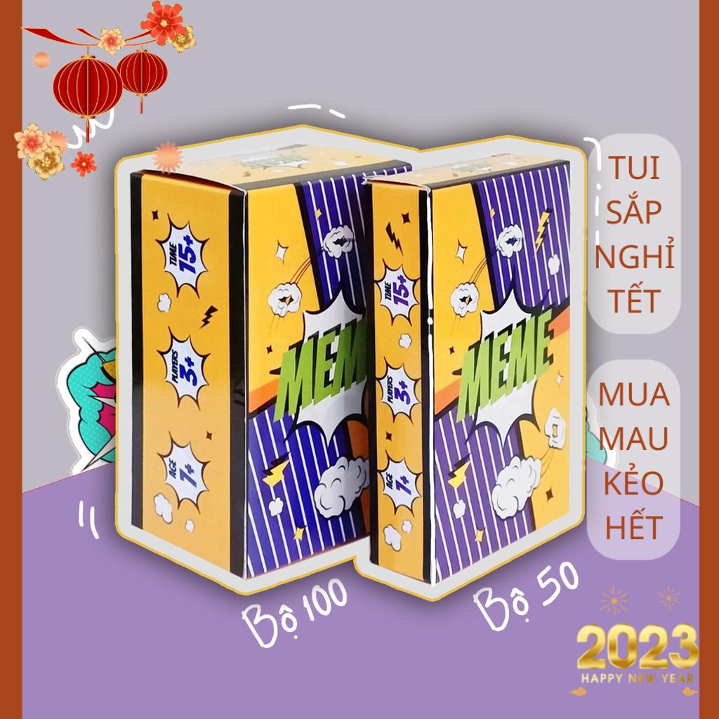 Bộ bài Meme 50-200 lá chơi vui quên lối về, boardgame meme hài hước chơi nhóm cùng bạn bè