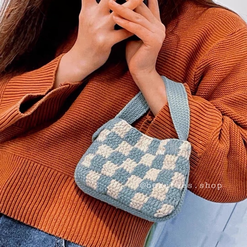 Túi cầm tay len handmade / Túi len cầm tay nhỏ xinh cho các bạn gái phong cách Hàn Quốc