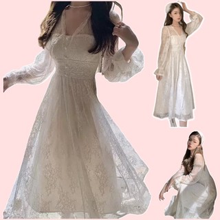 [SẴN] Váy trắng dài cổ tích váy công chúa váy cổ tích ulzzang taobao bling bling