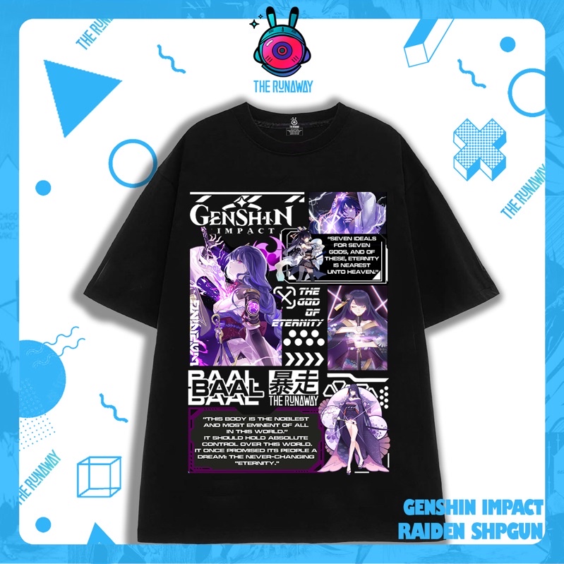 Áo phông Genshin Impact: Raiden Shogun 100% Cotton Nam / Nữ by The Runaway