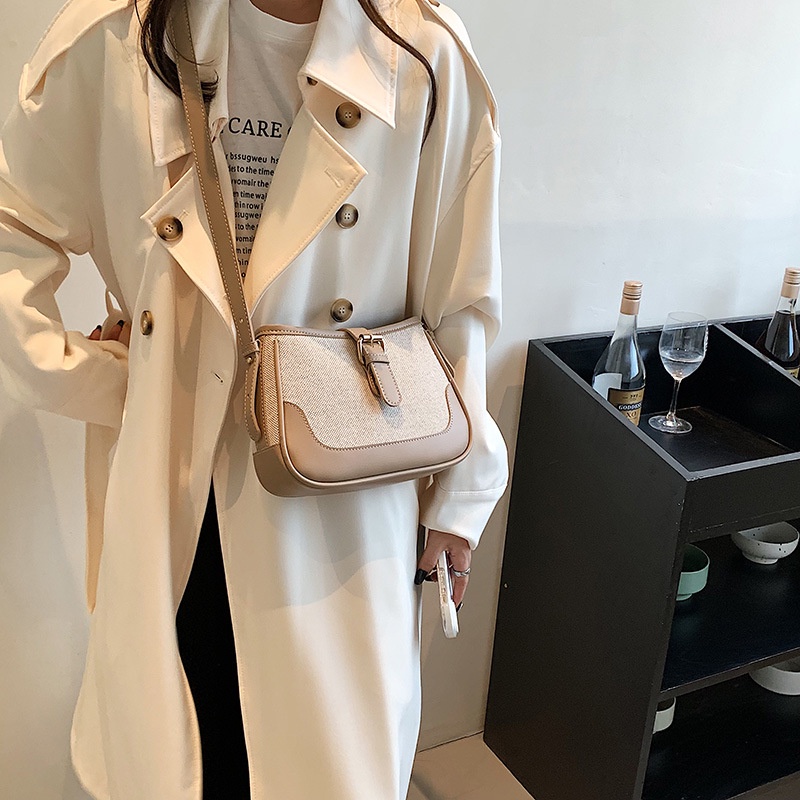 Túi kẹp nách, túi xách nữ đeo chéo, đeo vai phong cách retro bằng vải canvas trẻ trung M14 201