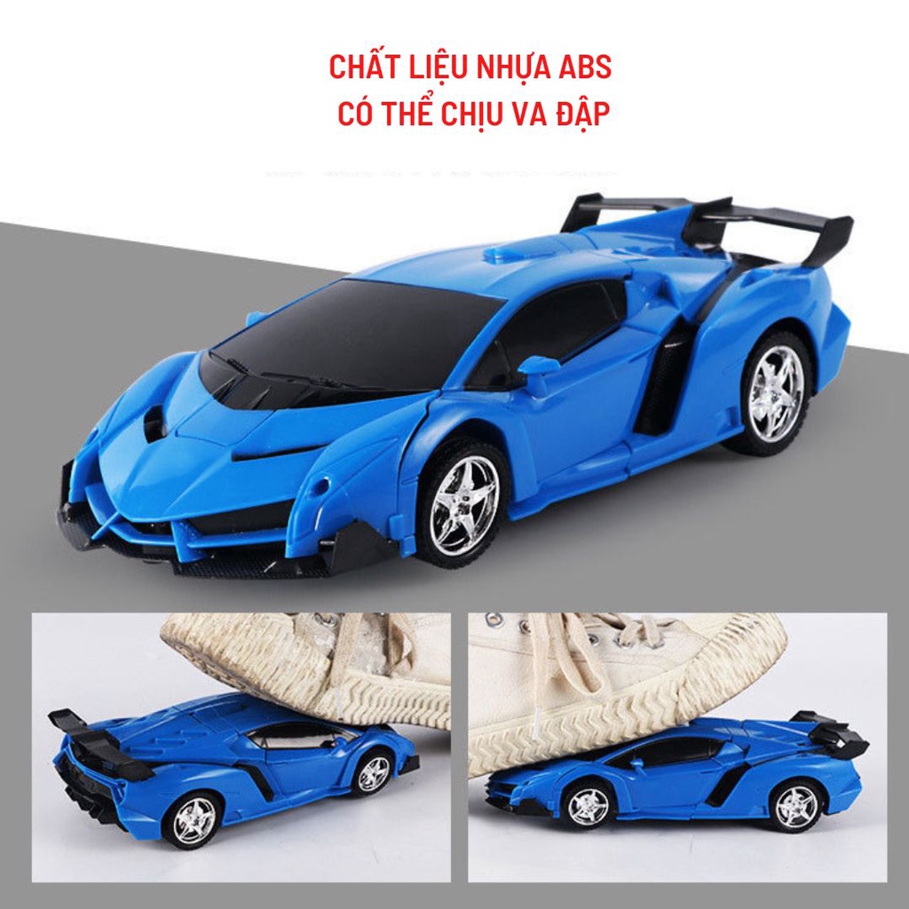 Xe ô tô điều khiển từ xa xe cảnh sát biến hình thành Robot siêu nhân hàng loại I có kèm sạc
