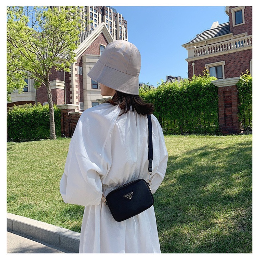 Túi Đeo Chéo Ba Chiều Bằng Vải Oxford Màu Đen Thời Trang 2022