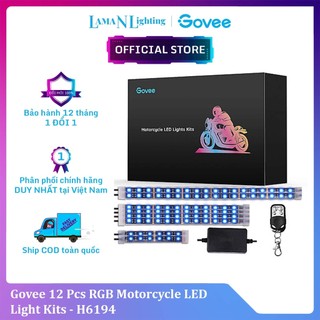 Đèn gầm xe máy govee motorcycle led light kits h6194 | gồm 12 dải led kháng nước, rgb 16 triệu màu