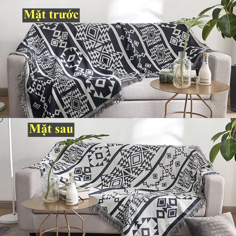 Thảm phủ ghế sofa, thảm khăn trang trí phong cách Bắc Âu dệt thủ công 2 mặt cao cấp nhiều kích thước 180x230cm...