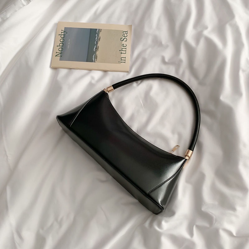 Mischa Túi Đeo Vai Da PU Màu Trơn Phong Cách retro Cá Tính Dễ Phối Đồ