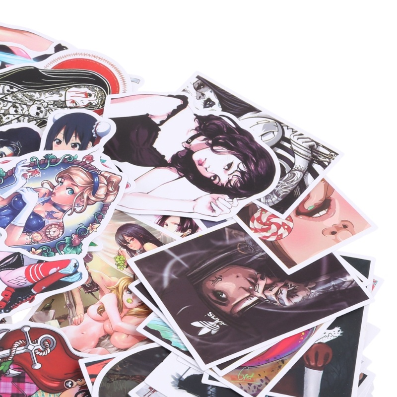 Bộ 100 Miếng Dán Trang Trí Vali Du Lịch / Xe Đẩy Em Bé Họa Tiết Graffiti Dễ Thương