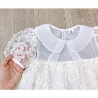 Đầm Hoa dập nổi 3D