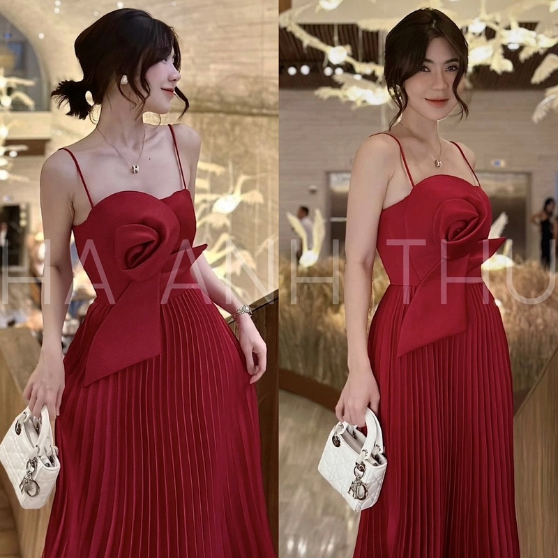 Váy 2s Hoa Nổi Dập Li Thiết Kế Cao Cấp - Hàng Loại 1 [ Tặng Kèm Hộp Giấy HA ANH THU ]