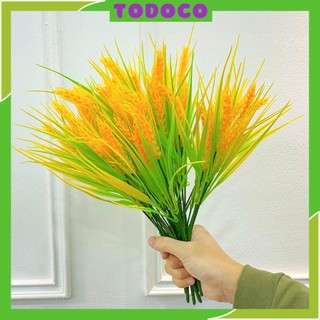 Cành lúa vàng trĩu bông size lớn-bông lúa giả decor tài lộc may mắn, trang trí nhà cửa, vàng hàng nhân tạo đẹp TODOCO