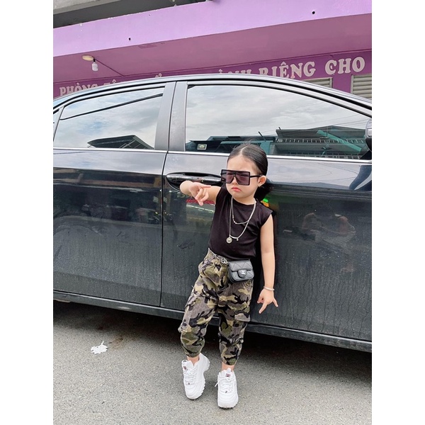 Quần lính jean cho bé