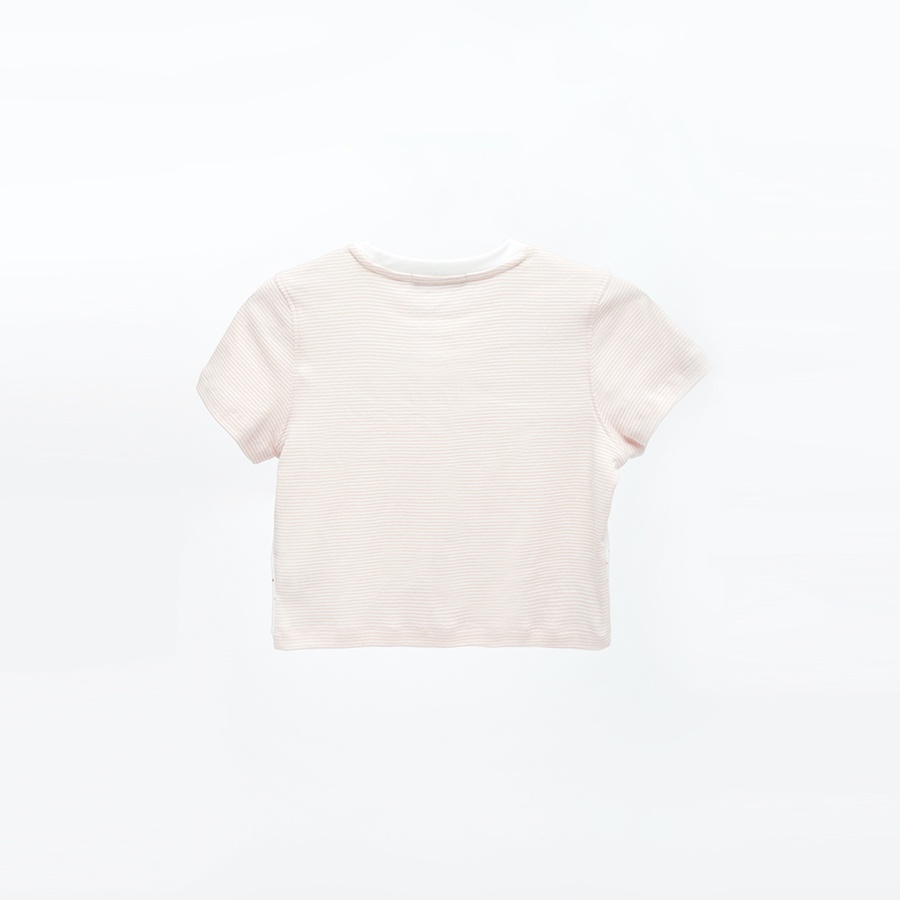 TheBlueTshirt - Áo Thun Nữ Phom Ngắn Hoạ Tiết Sọc & Chấm Bi - Mixed Pin Baby T - Stripe & Dot