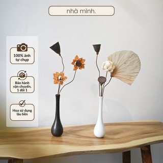  Lọ Hoa Sen Khô Gồm Lọ Gốm Và Set Hoa Lọ Hoa Để Bàn Bình Hoa Decor Nhà Cửa Hoa Sen Để Bàn Thờ 