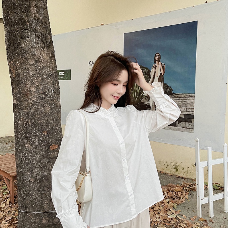 Áo Khoác Ngoài Dáng Rộng Tay Dài Và Bông Tai Thời Trang Cho Nữ