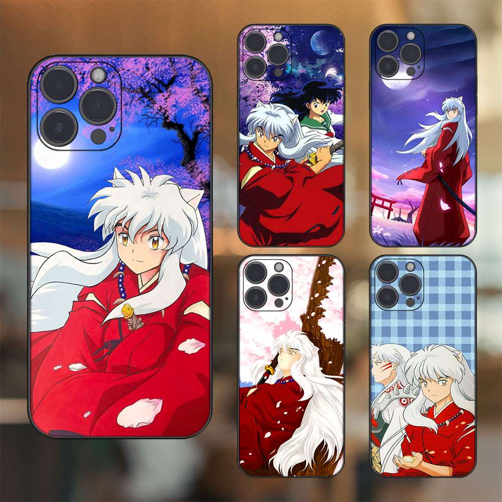 Ốp lưng iPhone 13 Pro Max dẻo đen cạnh vuông in hình Inuyasha Inu Yasha Khuyển Dạ Xoa