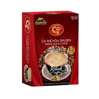 Combo 5 hộp - cà phê hòa tan đen không đường không sữa - con chồn vàng c7 - hộp 15gói