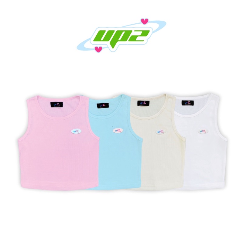 UPZ Áo Thun Gân Croptop Ba Lỗ Nữ Y2K (4 Màu)