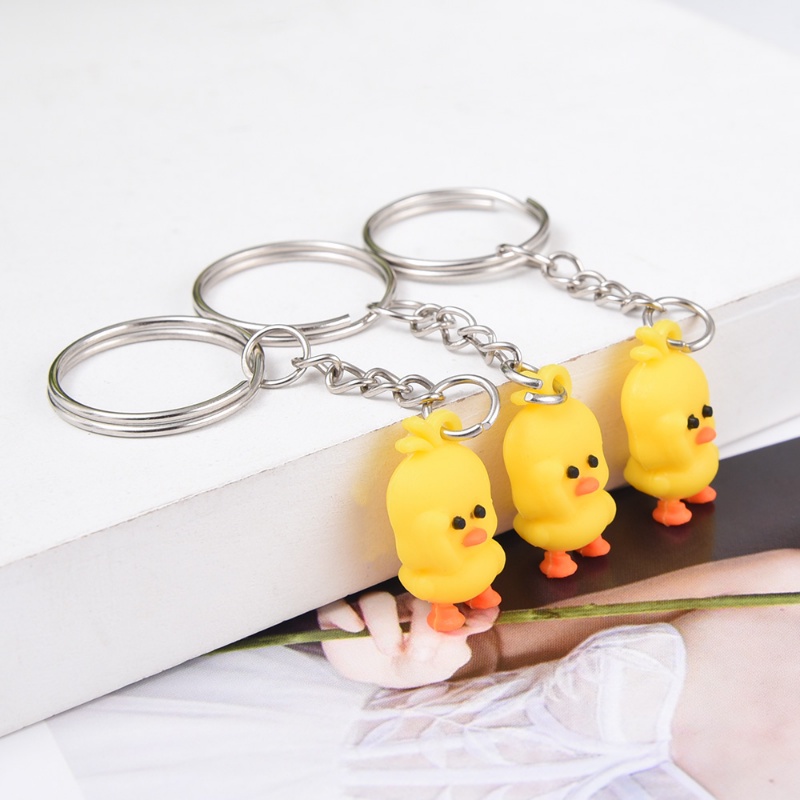 Móc Khóa Hình Chú Vịt Vàng Dễ Thương Vui Nhộn DIY