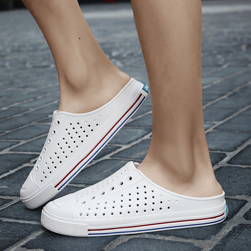 ✕✜✥Đôi Dép Sandal Phối Lỗ Thoáng Khí Chống Trượt Phong Cách Cổ Điển Thời Trang Mùa Hè Cho Nam Và Nữ