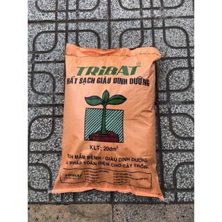 Đất sạch trồng cây Tribat bao 20dm3  tặng kèm bịch vỏ trấu