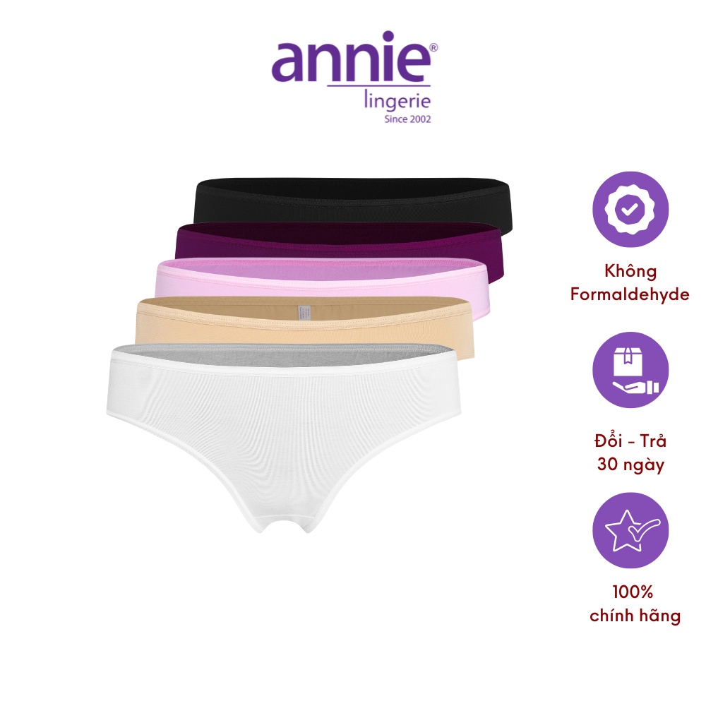 Combo 5 quần lót nữ trơn vải cotton annie QE837 form basic trẻ trung năng động, thoáng mát ( màu giao ngẫu nhiên)