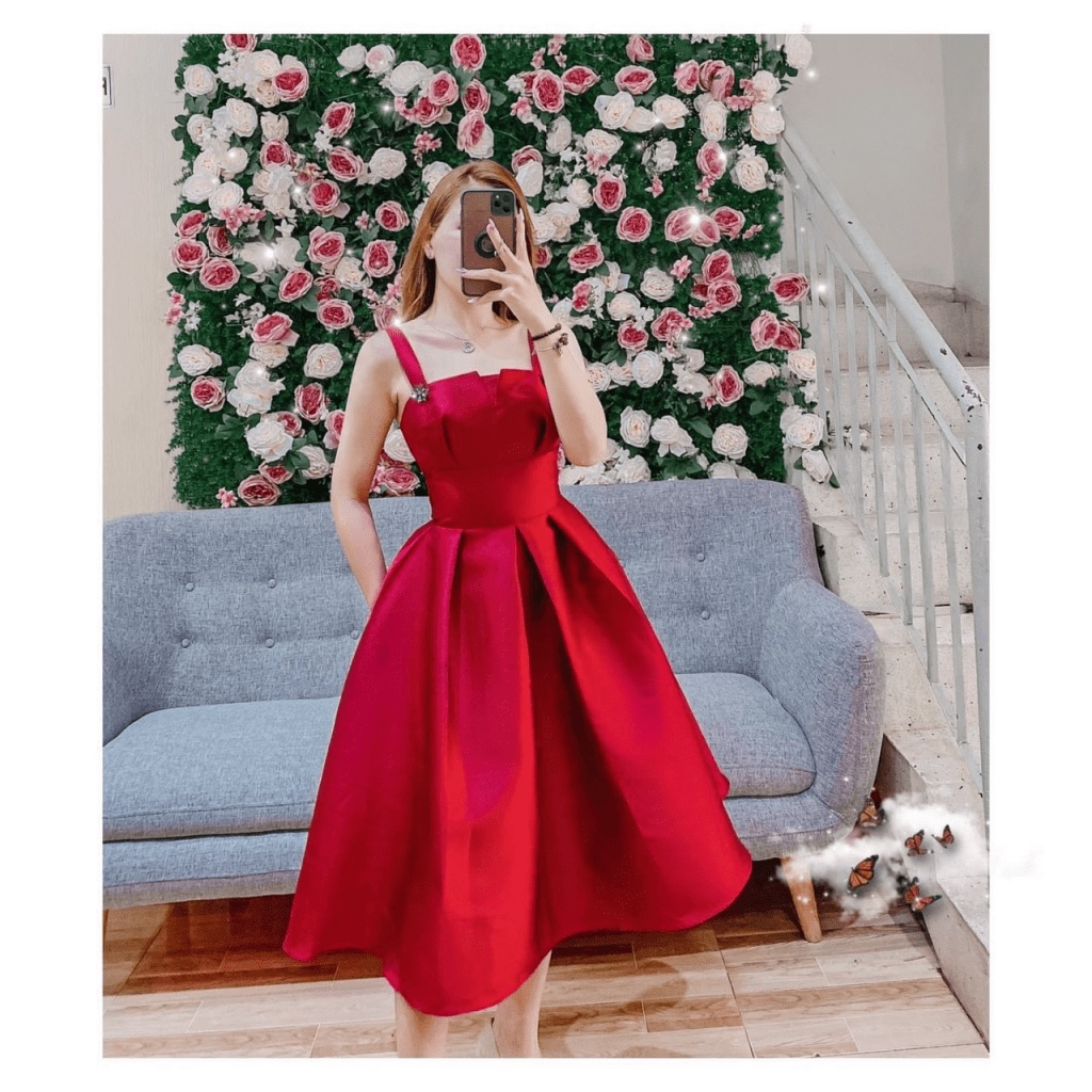 (FREE SHIP) SIÊU SALE ĐẦM TAPTA THIẾT KẾ ĐẦM HAI DÂY , XẾP LY SANG TRỌNG KHI ĐI CHƠI , DỰ TIỆC UP SHOP VALENTINNA