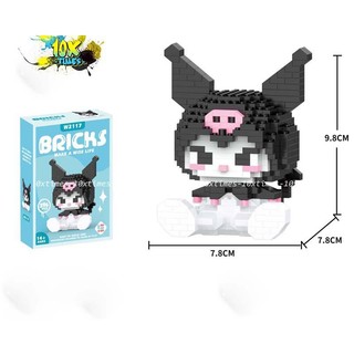 (10cm) Mô hình lắp ráp kuromi cinamonroll, mymelody, thỏ hồng 10xtimes