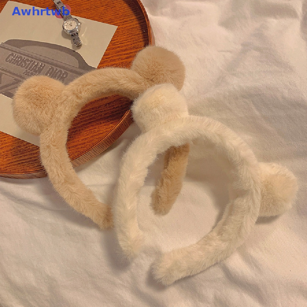 Băng Đô Cài Tóc Hình Tai Gấu Bằng Lông Nhung Dễ Thương Xinh Xắn Mới