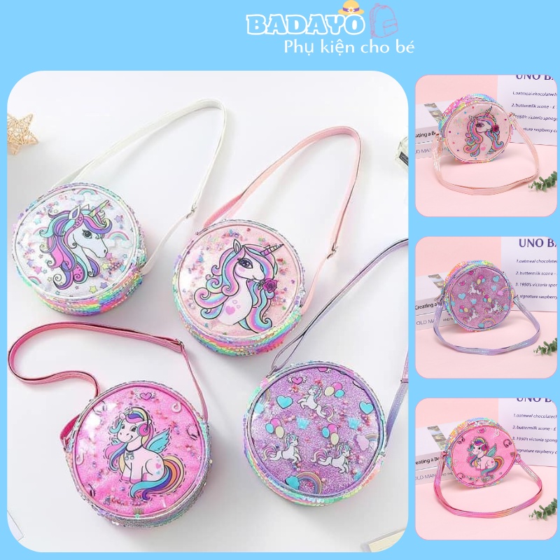 Túi xách cho bé túi PONY tròn nhựa dẻo quai đeo chắc chắn BADAYO