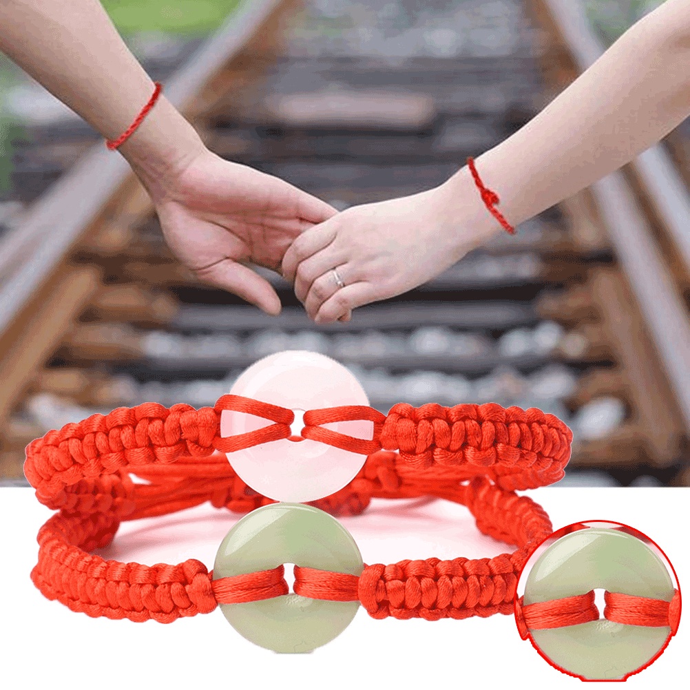 Vòng Tay May Mắn Màu Đỏ Handmade Bảo Vệ Tốt / Vòng Tay May Mắn Giả Ngọc Bích