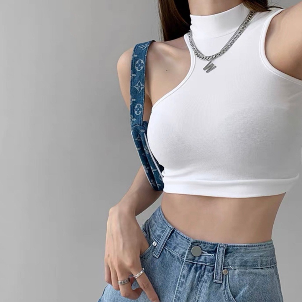 Áo ba lỗ nữ croptop cổ lọ PINKSTORE29 phong cách đường phố cá tính A5243 | BigBuy360 - bigbuy360.vn