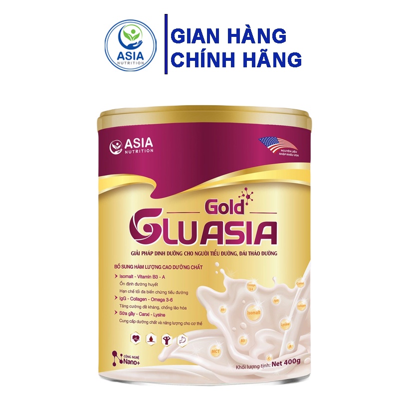 Sữa tiểu đường Glu Asia Gold cao cấp ASIA NUTRITION trọng lượng 400g