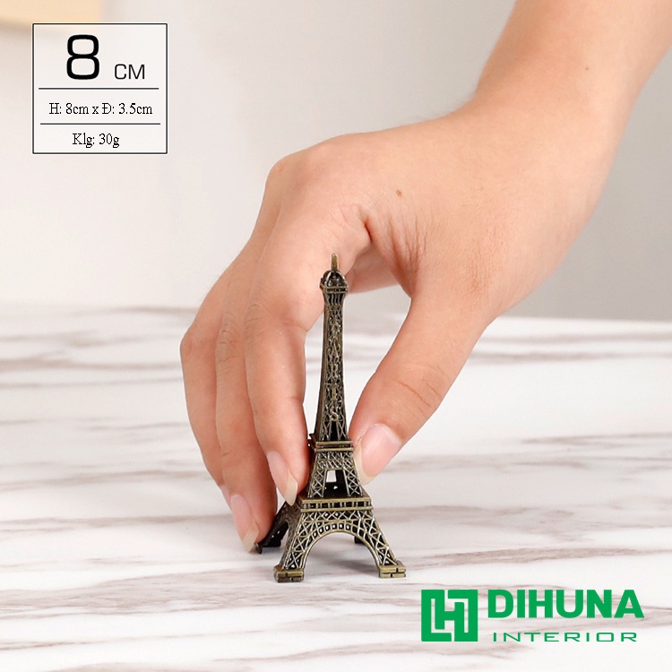 Mô hình tháp Eiffel kim loại, đồ decor trang trí để bàn, kệ tụ kệ sách, phòng khách phòng làm việc, làm quà tặng
