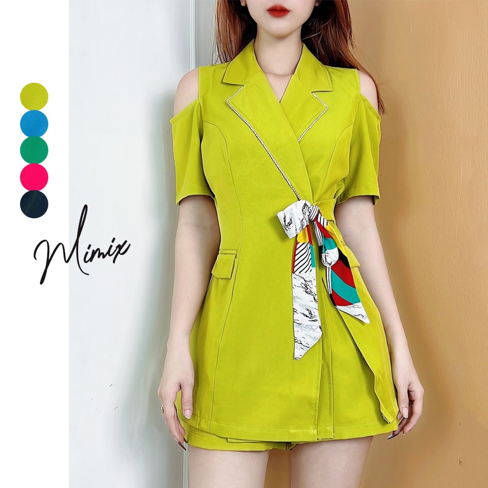 Set áo vest viền kèm quần short trơn MIMIX CD5205