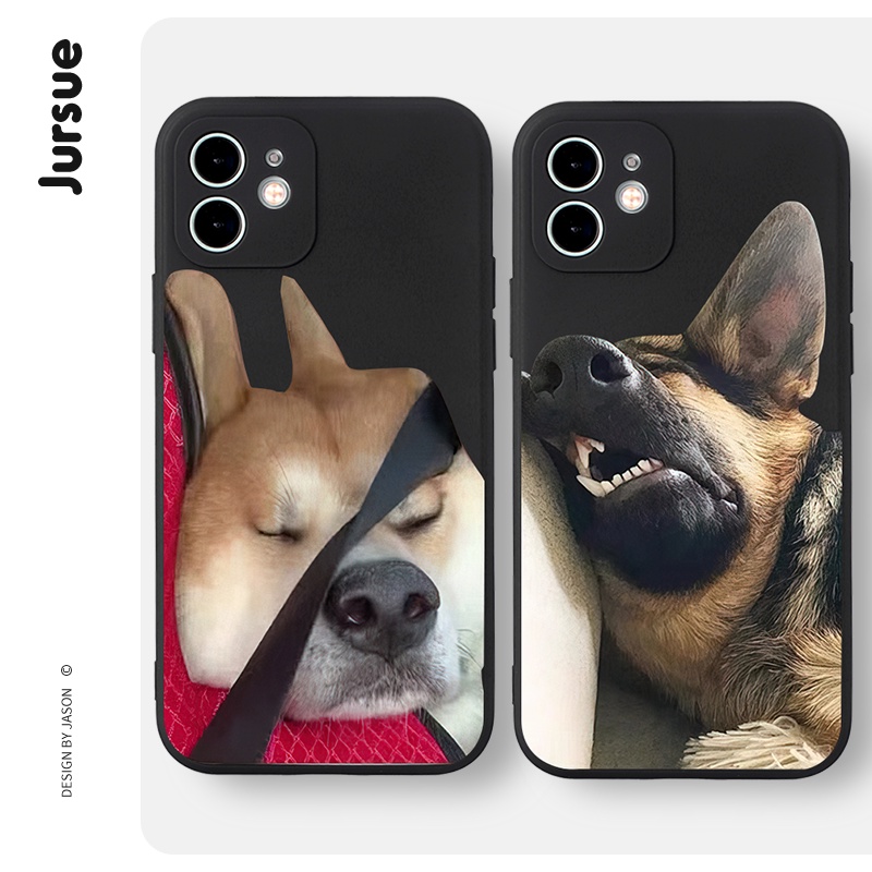 Ốp điện thoại JURSUE cặp đôi dễ thương đẹp bựa mèo chó Cho iPhone 14 13 12 11 Pro Max SE 2020 X XR XS 8 7 ip 6S 6 Plus kute XYH1041