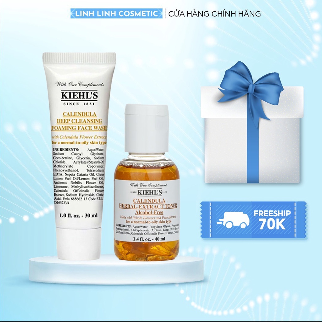 Toner hoa cúc kiehl và Sữa rửa mặt KIEHL's