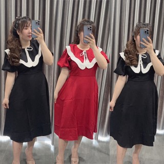Đầm dự tiệc cổ bèo 2 lớp sang trọng bigsize Kim Ngân từ 50kg đến 100kg (M/L/XL/XXL) (đầm tết)(đầm dự tiệc)