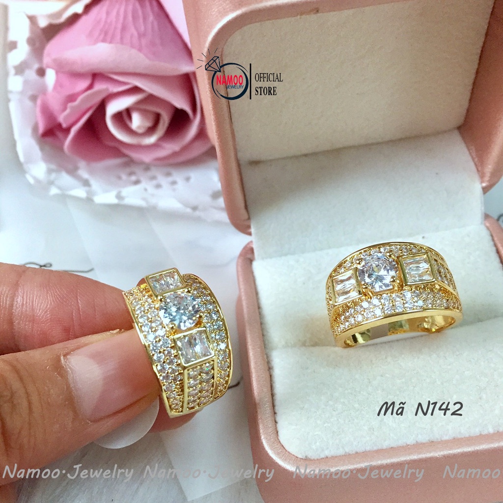 Nhẫn N142 Đính Đá Thiết Kế Sang Trọng, Phong Cách Mạnh Mẽ Cho Nam Giới Namoo Jewelry