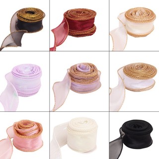 Ruy Băng vải Voan viền kim tuyến. Bảng 4cm × Dài 9m1.